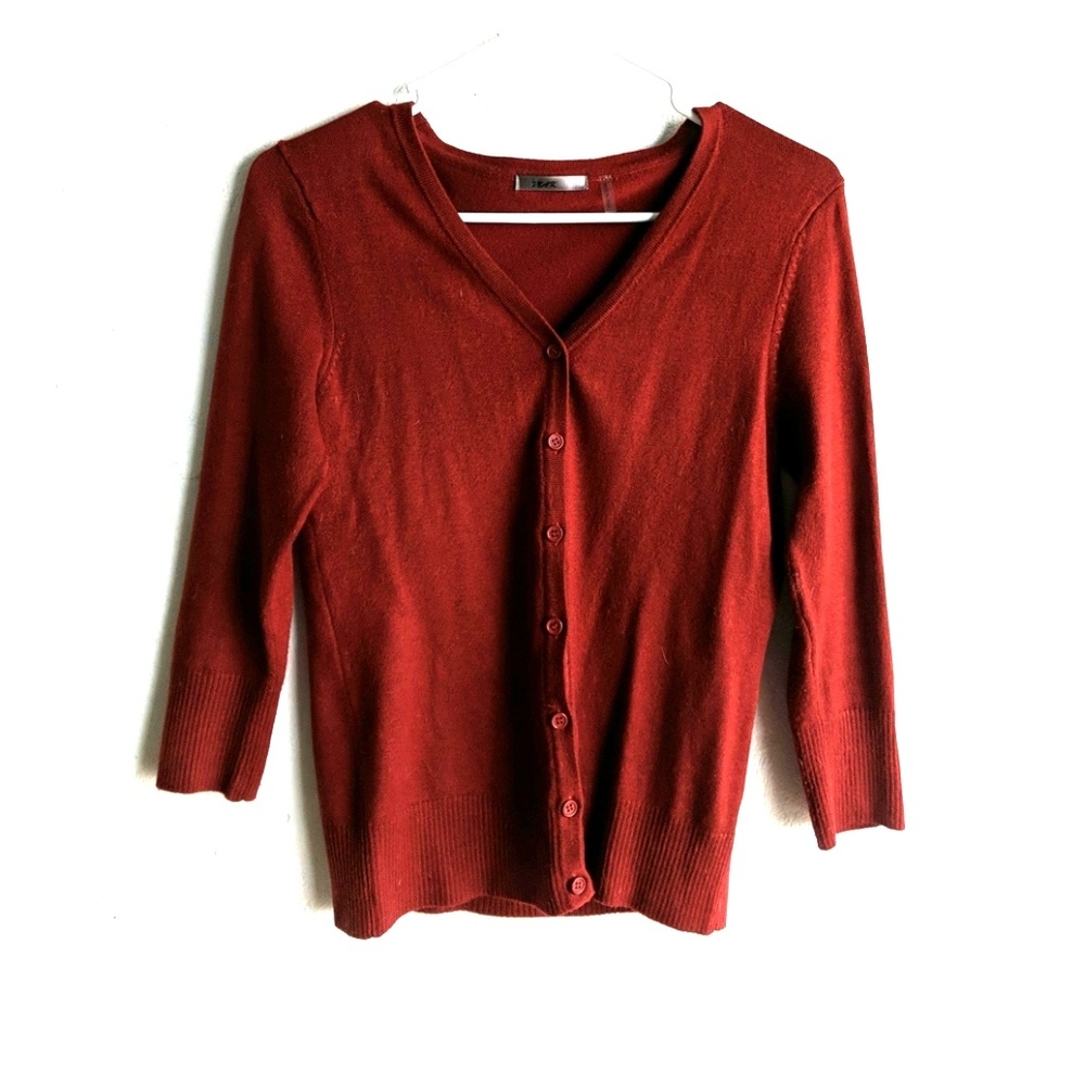 ModCloth Charter School Cardigan - Rusty Red
